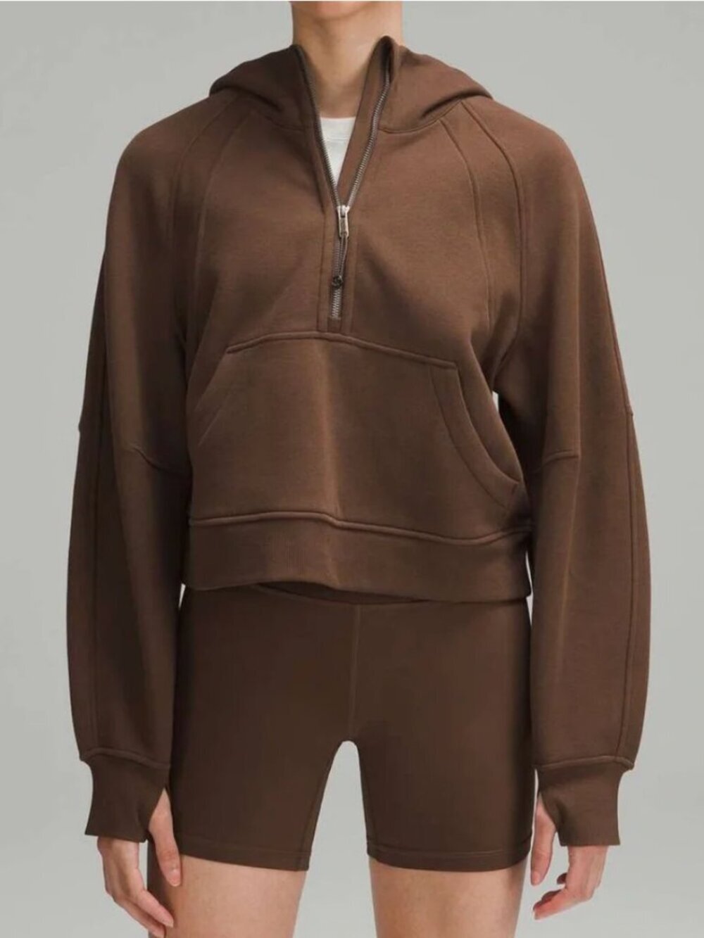 Lululemon Scuba Oversized Half-Zip Hoodie brown XS/S‎